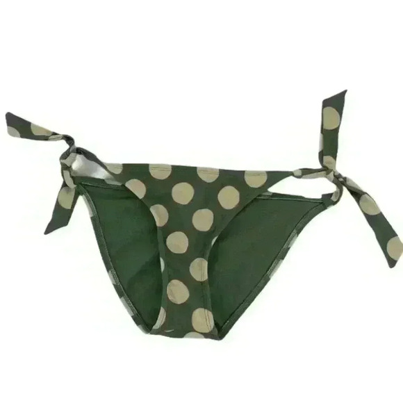 Xhilaration Womens Olive Polka Dot Cheeky Side Tie Bikini Bottom Size Small - Picture 3 of 5
